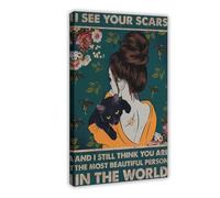 UIYTYBGAG I See Your Scars Inspirational Canvas Poster Wall Art Print Picture Paintings 20x30inch(50x75cm)