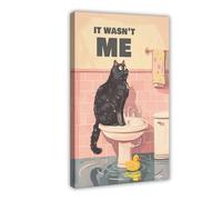 UIYTYBGAG It Wasn't Me Funny Cat Lovers Canvas Poster Bedroom Decor Landscape Decor Gift 16x24inch(40x60cm)