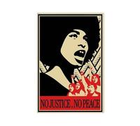 UIYTYBGAG No Justice No Peace Poster Canvas Poster Wall Art Print Picture Paintings 12x18inch(30x45cm)