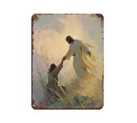 UIYTYBGAG Rise in His Light, Jesus Retro Poster Metal Tin Sign Chic Art Retro Iron Painting Bar People Cave Cafe Family Garage Poster Wall Decoration 12x16inch(30x40cm)