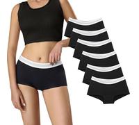 Uizuooy Women's Boxer Briefs Cotton Underwear Briefs Full Coverage Soft Anti Chafing Ladies BoyShorts Panties 6 Pack, Set-2bl, M