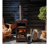 UJCHVHN FireplacesEsschert Design Terrace Stove with Pizza Oven RustHome & Garden