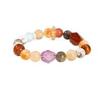 UJEDFHV beaded bracelets 2PCS Natural Colored Quartz Rough Bracelet Jewelry Gemstone Couple Bead Stone(Color2)