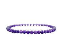 UJEDFHV beaded bracelets Natural Bracelet Women Men 4/6/8/10/12mm Dark Purple Stone Beaded Braslet Couple For Lover(4.0mm)