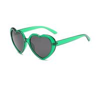 UJEDFHV Heart shaped sunglasses Dream Gradient Peach Heart Sunglasses Personalized Protection Polarized Sun Glasses Colorful Rainbow Design for Party(Green black)