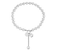 UJEDFHV Imitation Pearl Necklace Imitation Pearl Beaded Pendant Necklace Moon Metal Link Splicing Choker For Women Ladies Jewelry Wedding(Color-02)