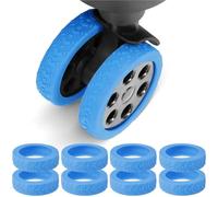 UJEDFHV Luggage Wheel Covers 1/8Pcs Thicken Texture Silicone Wheels Protector for Luggage Reduce Noise Travel Cover Accessories for Travel Carry On Luggage Suitcases (Blue,8pcs)