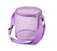 UJEDFHV Mesh beach bag Mesh Shell Storage Bag Beach Three-dimensional Round Sand Bucket With Adjustable Carrying Straps(PURPLE)