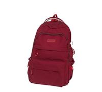 UJEDFHV School Bag Schoolbag Unisex New Japanese Simple High School Student Junior Large-Capacity Backpack(RED)