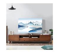 UJEDFHV TV Cover Landscape Elastic Force Television Hood TV Dust Cover Cloth 32-75 Inch Simple and Modern Chinese Style(02,52-60 inch)