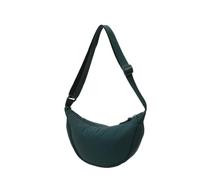 UJEDFHV Women's Nylon Hobo Nylon Zipper Crossbody Bag For Men Women Crescent-shaped Dumpling Under The Armpits for Everyday(Dark green)