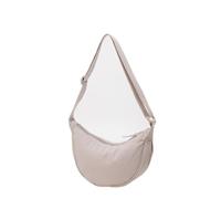 UJEDFHV Women's Nylon Hobo Nylon Zipper Crossbody Bag For Men Women Crescent-shaped Dumpling Under The Armpits for Everyday(Beige)