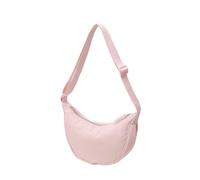 UJEDFHV Women's Nylon Hobo Nylon Zipper Crossbody Bag For Men Women Crescent-shaped Dumpling Under The Armpits for Everyday(PINK)