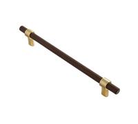 UJEDFHV Wooden Drawer Handles 2pcs Walnut Wooden Kitchen Cabinet Knobs And Handles Shoe Cabinet Handle Gold Cupboard Door Pulls Door Hardware(CJ-1912-Walnut-192mm)