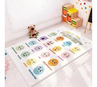 UJG 4×3.3 ft Back to School Calming Corner, Calm Down Corner, Classroom Rug, Feelings Chart Emotion Reading Rug Soft Fluffy Mental Health Floor Mat for School Living Bedroom Playroom