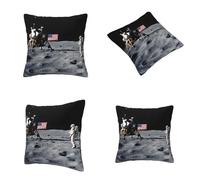 UJHBGTYVCX Astronaut On The Moon Stylish Throw Pillow Soft Double Sided Print Decorative Cushion Cover For Sofa, Bed Car Polyester Comfortable Home Accent