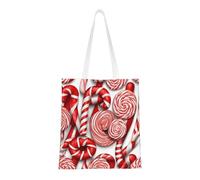 UJHBGTYVCX Candy Canes Stylish Totes With Full-Print Design â€“ Lightweight 100% Polyester Canvas Bag For Daily Use, School, And Shopping