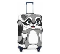 UJHBGTYVCX Cartoon Cute Raccoon Universal Suitcase Cover â€“ Stylish Protective Bag Cover for Travel & Business Luggage â€“ Double-Sided Print Design with Elastic Material