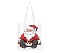 UJHBGTYVCX Cute Santa Claus Stylish Totes With Full-Print Design – Lightweight 100% Polyester Canvas Bag For Daily Use, School, And Shopping