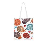 UJHBGTYVCX Cute Snail Stylish Totes With Full-Print Design – Lightweight 100% Polyester Canvas Bag For Daily Use, School, And Shopping
