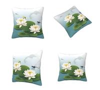 UJHBGTYVCX Dragonfly With Water Lily Stylish Throw Pillow Soft Double Sided Print Decorative Cushion Cover For Sofa, Bed Car Polyester Comfortable Home Accent