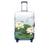UJHBGTYVCX Dragonfly with Water Lily Universal Suitcase Cover â€“ Stylish Protective Bag Cover for Travel & Business Luggage â€“ Double-Sided Print Design with Elastic Material