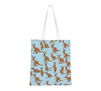 UJHBGTYVCX Funny For Kangaroo Zoo Stylish Totes With Full-Print Design – Lightweight 100% Polyester Canvas Bag For Daily Use, School, And Shopping