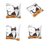 UJHBGTYVCX Happy Halloween Day Trick Or Treat Stylish Throw Pillow Soft Double Sided Print Decorative Cushion Cover For Sofa, Bed Car Polyester Comfortable Home Accent