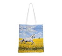 UJHBGTYVCX Horses Running Art Stylish Totes With Full-Print Design – Lightweight 100% Polyester Canvas Bag For Daily Use, School, And Shopping