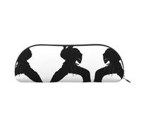 UJHBGTYVCX Karate Stylish Leather Half Moon Cosmetic Bag Printed PVC Cross Grain Leather Pouch for Pens, Makeup Essentials Compact Organizer for Travel, School Office