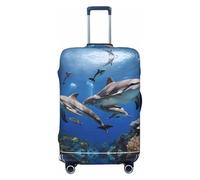 UJHBGTYVCX Killer Whale Print Universal Suitcase Cover â€“ Stylish Protective Bag Cover for Travel & Business Luggage â€“ Double-Sided Print Design with Elastic Material