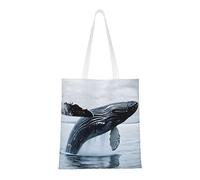 UJHBGTYVCX Killer Whale Stylish Totes With Full-Print Design â€“ Lightweight 100% Polyester Canvas Bag For Daily Use, School, And Shopping