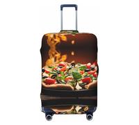 UJHBGTYVCX Large Pizza Universal Suitcase Cover â€“ Stylish Protective Bag Cover for Travel & Business Luggage â€“ Double-Sided Print Design with Elastic Material