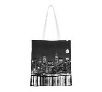 UJHBGTYVCX New York Paintings Stylish Totes With Full-Print Design – Lightweight 100% Polyester Canvas Bag For Daily Use, School, And Shopping