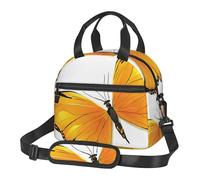 UJHBGTYVCX Pretty Butterflies Lunch Bag with Full-Print Design Lightweight Waterproof Insulated Bag for Work, School Picnic Detachable Shoulder Strap Zipper Pockets