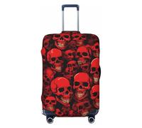 UJHBGTYVCX Red Skulls Universal Suitcase Cover - Stylish Protective Bag Cover for Travel & Business Luggage - Double-Sided Print Design with Elastic Material
