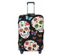 UJHBGTYVCX Sugar Skulls Universal Suitcase Cover – Stylish Protective Bag Cover for Travel & Business Luggage – Double-Sided Print Design with Elastic Material