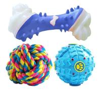 UJHKAQVGT Dog Toy Set, Grind-Resistant Tooth Cleaning Toy Combination, pet self-Fun and Boredom Interactive Toy, Multi-Specification Package Optional (Including Plush/Cotton Rope/Leaking Food Ball)