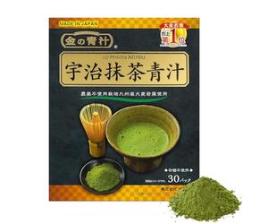 Uji Matcha AOJIRU - Young Barley Grass Powder with Uji Matcha, Green Tea Powder for Lattes and Smoothies, 100% Japanese-Grown, Ready-to-Use 0.1 oz (3g) Individual Packet × 30pcs, Gluten Free