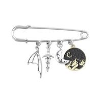 UJIMS A Court Of Thorns And Roses Merch Dragon RiderBrooch Pin Fantasy Bookish Gift Fantasy Reader Gift, 1, Stainless Steel, stainless steel