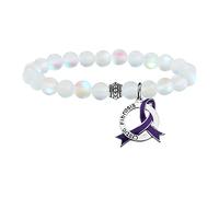 UJIMS Cystic Fibrosis Awareness Gift Purple Ribbon Bracelet for CF Patients Support CF Warrior Jewelry Pulmonologist Gifts, 2.48 to 2.55 inches, Stainless Steel, stainless-steel