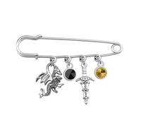 UJIMS Fantasy Dragon Ridder Brooch Pin 4th Wing Merch The Empyrean Book Series Gift Literature Friend Gifts, 1, Stainless Steel, stainless steel