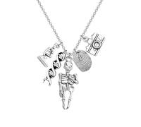 UJIMS Forensic Scientist Gifts Crime Scene Investigator Necklace CSI Police Gift Investigation Analysts Gift, 1, Stainless Steel, Rhinestone