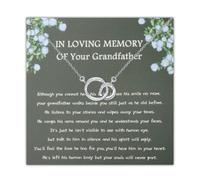 UJIMS Grandfather Memorial Gifts In Loving Memory Of Your Grandpa Remembrance Necklace Bereavement Gifts Sorry for Your Loss Gift, 1, Stainless Steel, Rhinestone