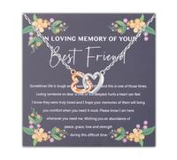 UJIMS In Loving Memory Of Your Best Friend Necklace Memorial Gifts for Loss of Friend Sympathy Gift Remembrance Grief Gifts, 1, Stainless Steel, Rhinestone