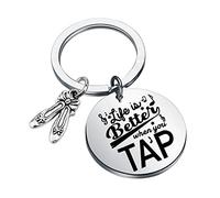 UJIMS Life is Better When You Tap Dance Step Keychain Dancers Gift Dance Teacher Keychain Dance Recital Gifts for Her, Dance Step Keychain, 3.0