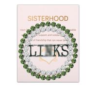 UJIMS Link Sorority Gift Pretty Green and White Sorority Sister Brooch Pin Sisterhood Jewelry Greek Sorority Bracelet Graduation Gift, Stainless Steel, no gemstone