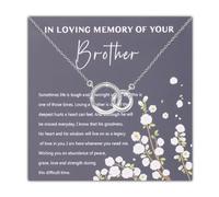 UJIMS Memory of your Brother Necklace Brother Sympathy Bereavement Gift In Memory of Brothers Grief Gifts, 1, Stainless Steel, Rhinestone