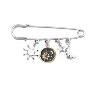 UJIMS Moon Sun Tarot Pattern Brooch Tarot Reader Gifts Tarot Jewelry for Beginners Spiritual Practitioners Gift, 1, Stainless Steel, stainless steel