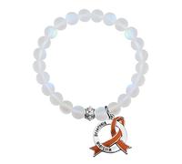 UJIMS Multiple Sclerosis Awareness Gift Orange Ribbon Bracelet ADHD Awareness Self Injury Jewelry for MS Warrior, Standard, Stainless Steel, stainless-steel